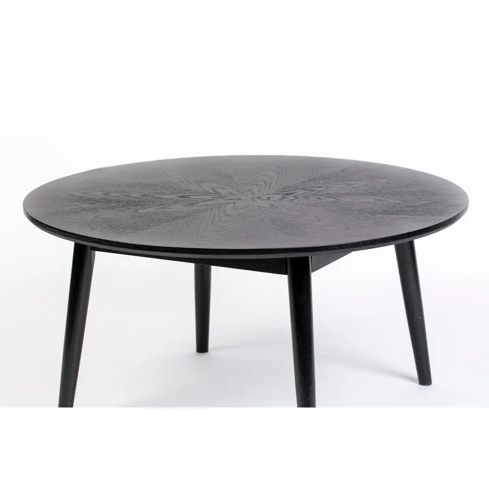 Housecraft Fabio Salontafel Rond Hout 80x80 cm Zwart