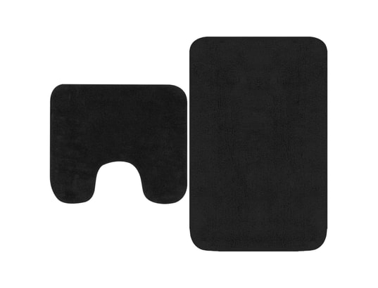 VIDAXL - Tapis de bain Tapis de salle de bain 2 pcs tissu anthracite