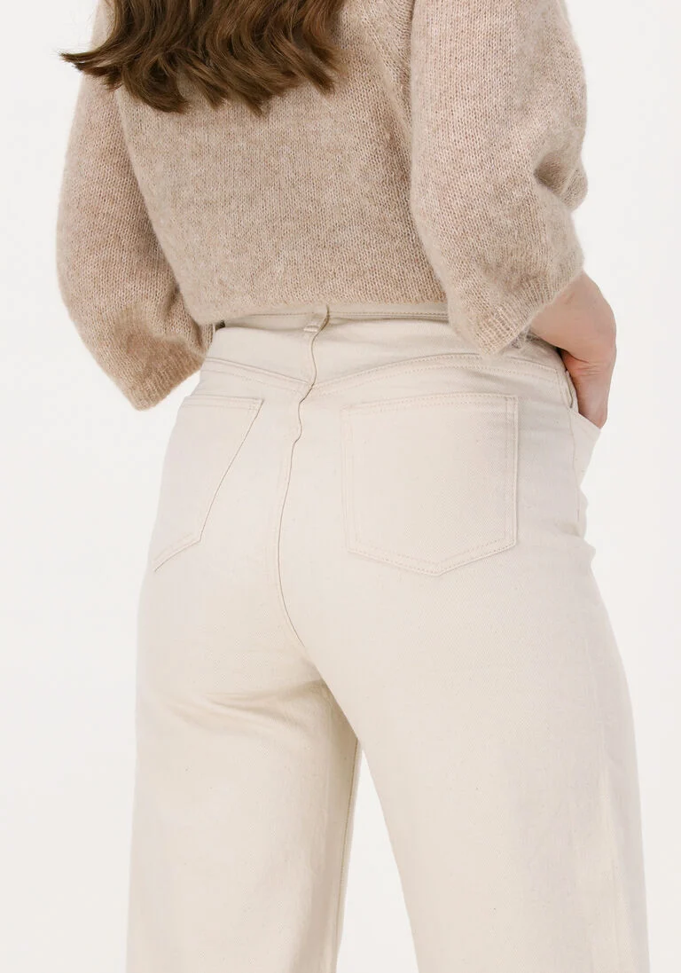 BY-BAR creme by-bar wide jeans lina off white twill pant