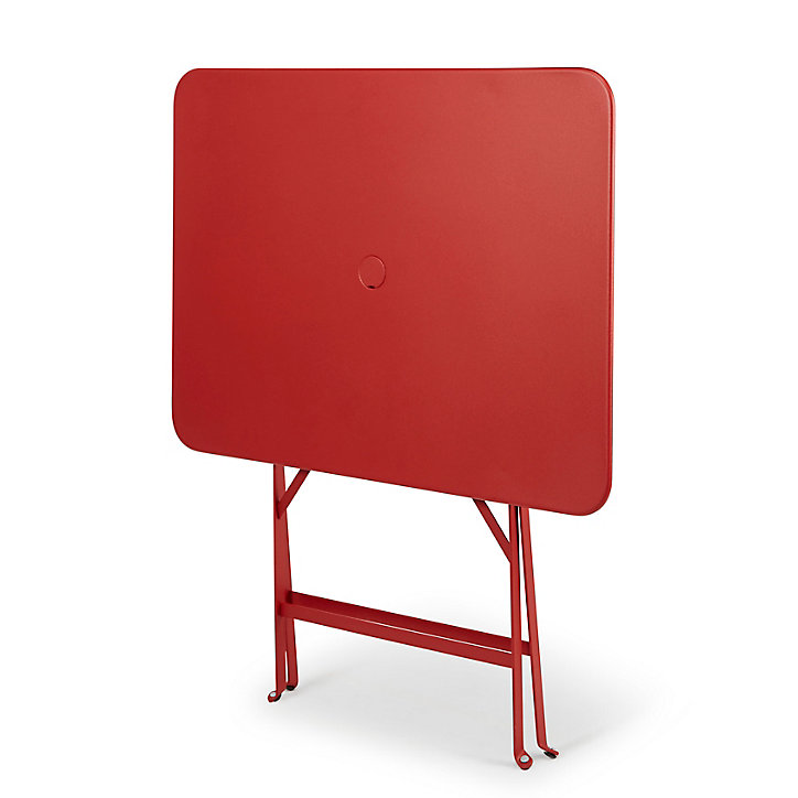 Table de jardin pliante Bistro en acier coloris piment L.77 x l.57 x H.74 cm