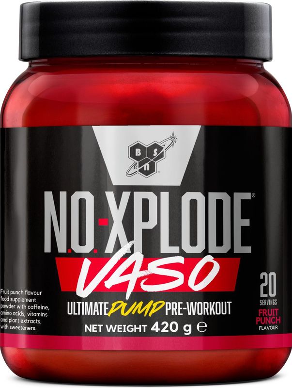 BSN - N.O.-Xplode Vaso - Pump Pre-Workout - Fruit Punch - 20 servings - 420 gram