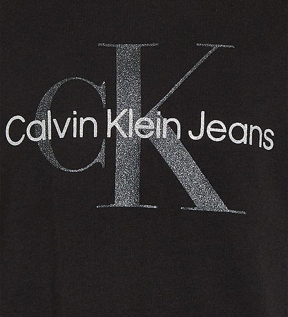 Calvin Klein T-shirt - Glitter Monogram Boxy - Ck Black