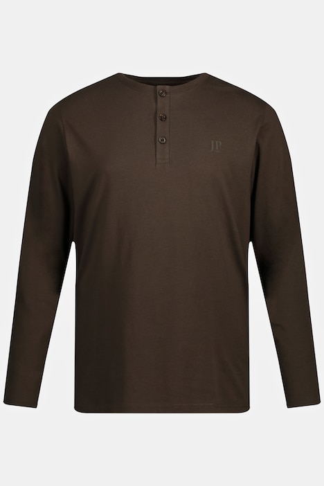 JP 1880 Henley, Basic, Shirt, Langarm, Knopfleiste, bis 8XL