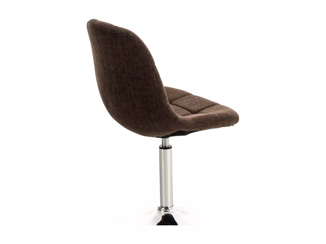 Lot de 2 Chaise de bureau - Tissu & Métal chromé - Marron - Emil