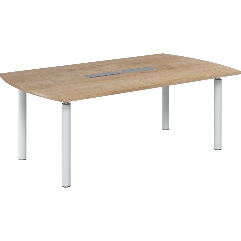 Table de réunion tonneau L 200 x P 115 cm piètement tube métal avec top access Belem