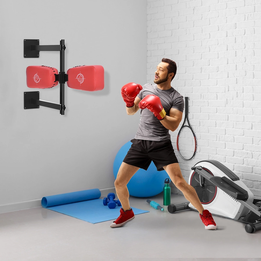 HOMCOM Kampfsporttrainer mit 360-Grad Drehung rot