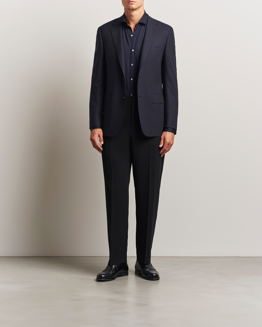 Canali Travel Wool Blazer Navy