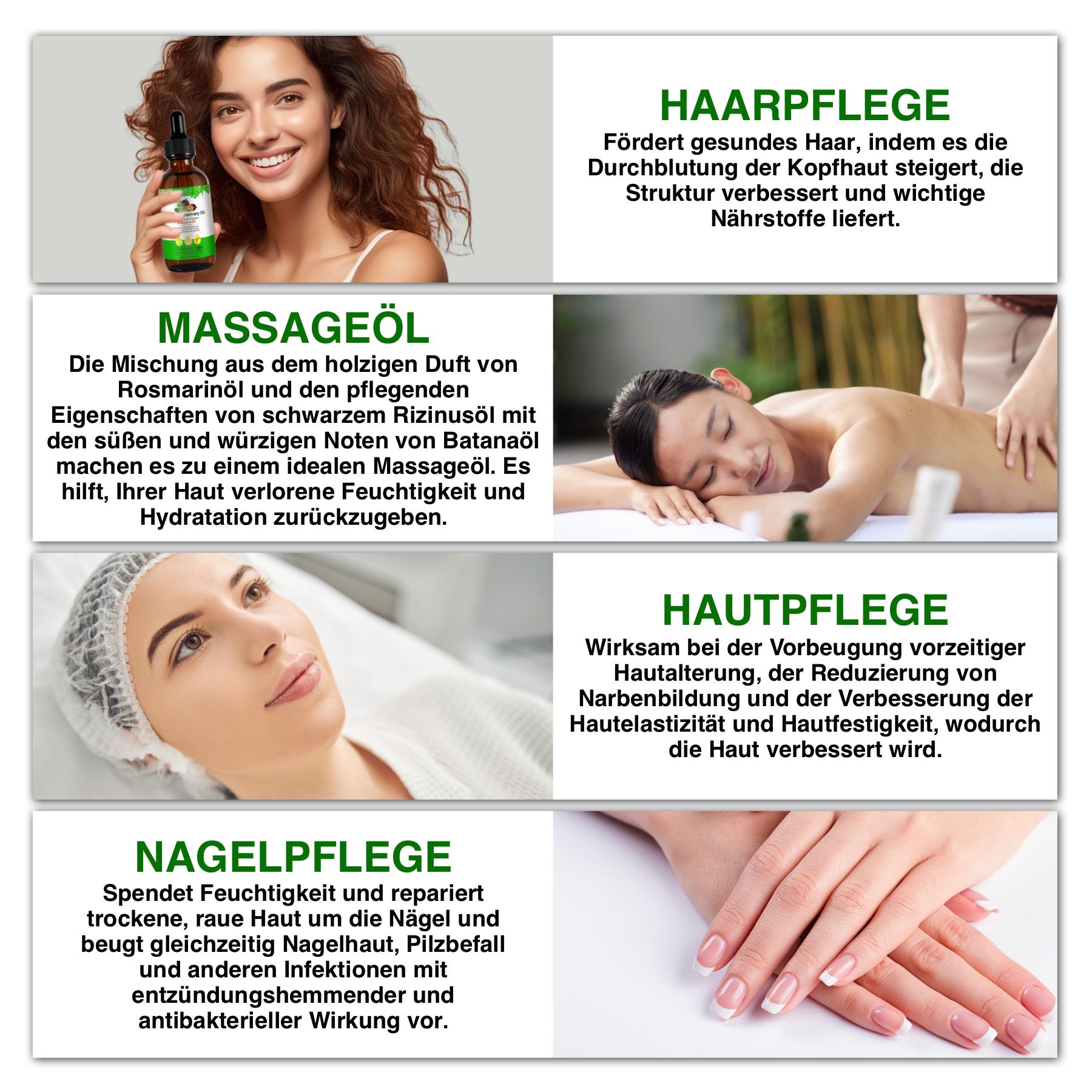 ALIVER 3in1 Rosmarinöl Rizinus Batana  Haaröl