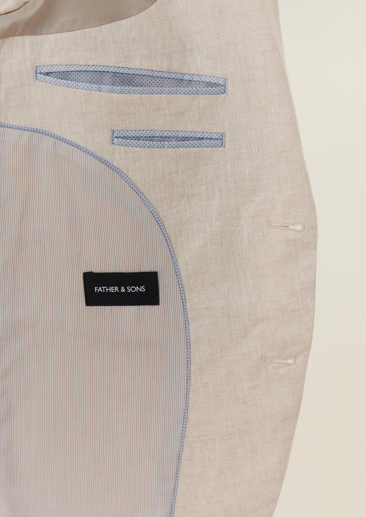 Veste coordonnable Regular en lin uni beige