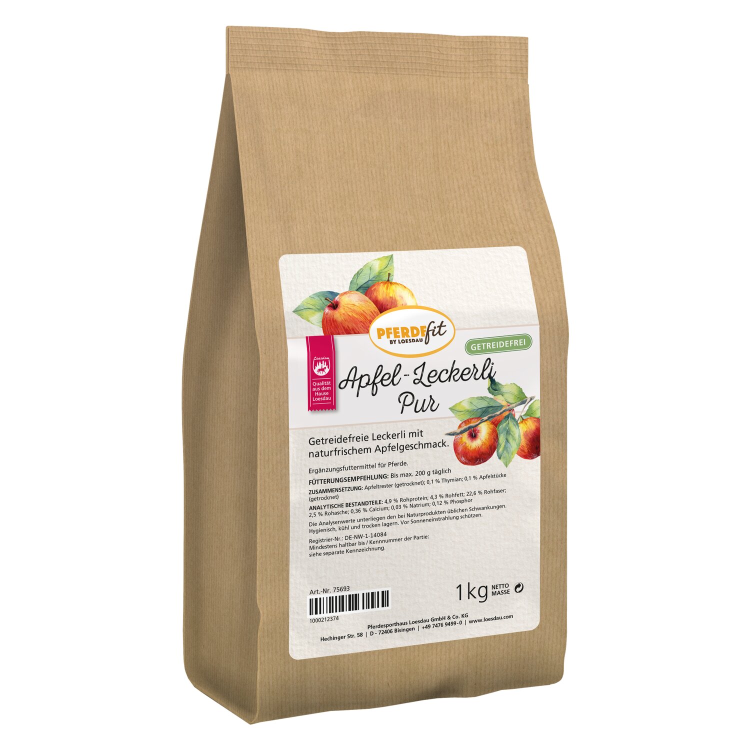 PFERDEfit by Loesdau Apfel-Leckerli pur  - 1 kg