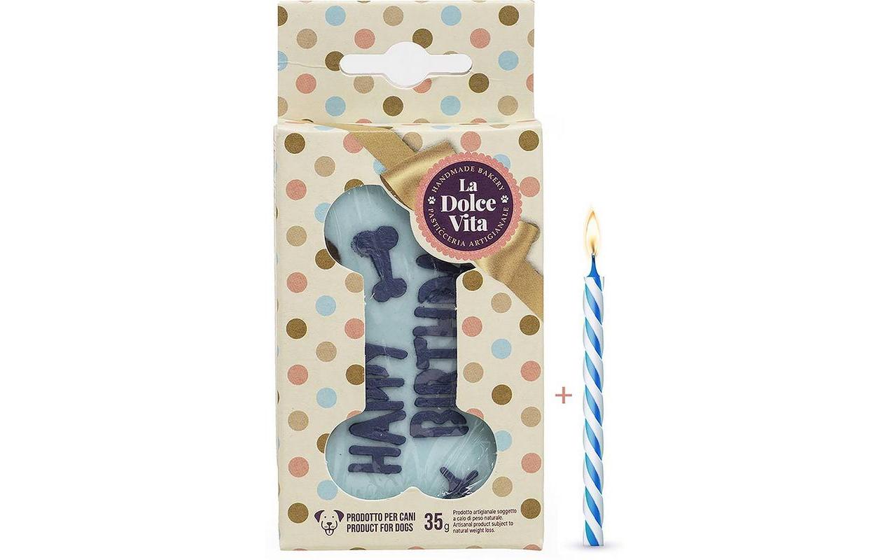 Happy Birthay Keks Knochen Gr. S, 9 x 5.5 x 1 cm, 35gGeburtstags-Snack für Hunde