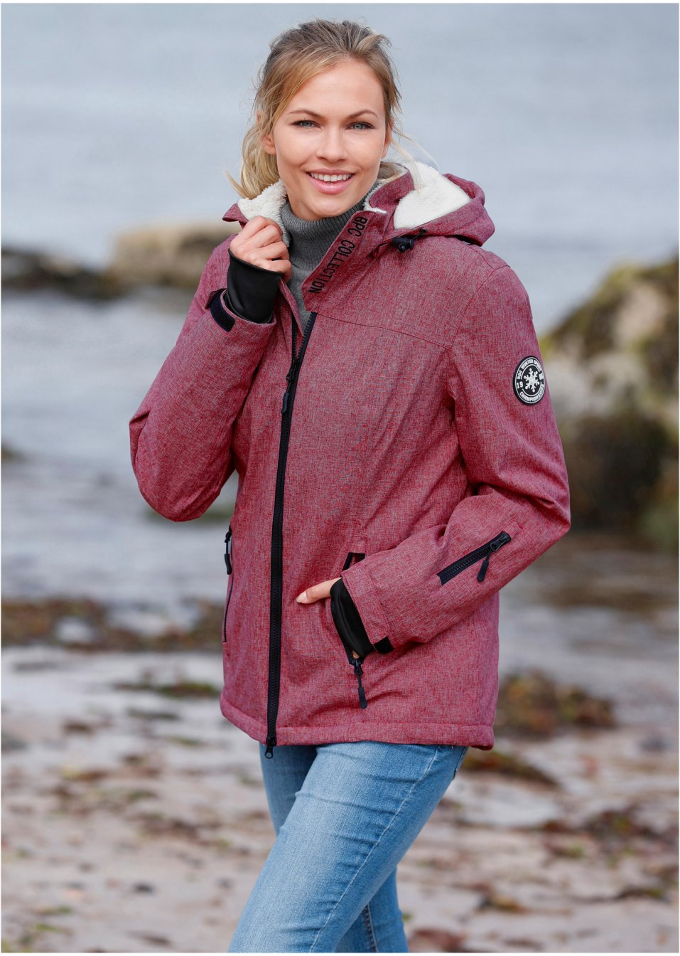 Veste outdoor fonctionnelle avec intérieur polaire peluche, imperméable