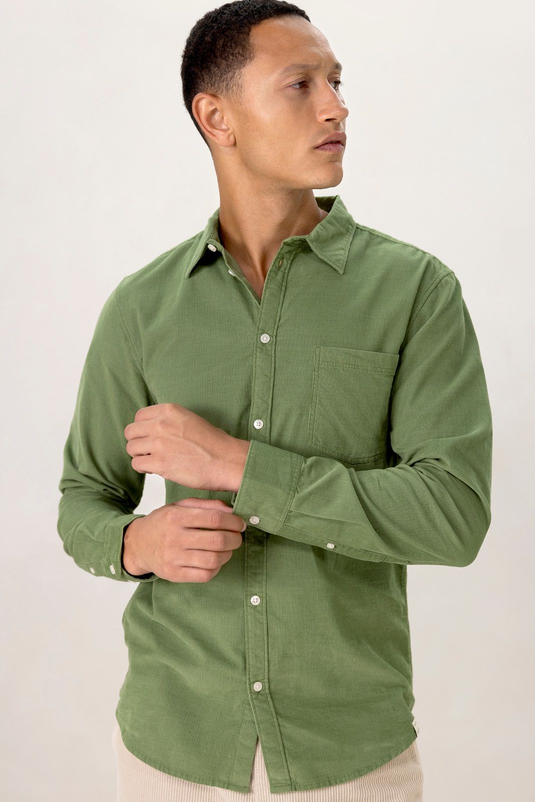 Groen corduroy overhemd