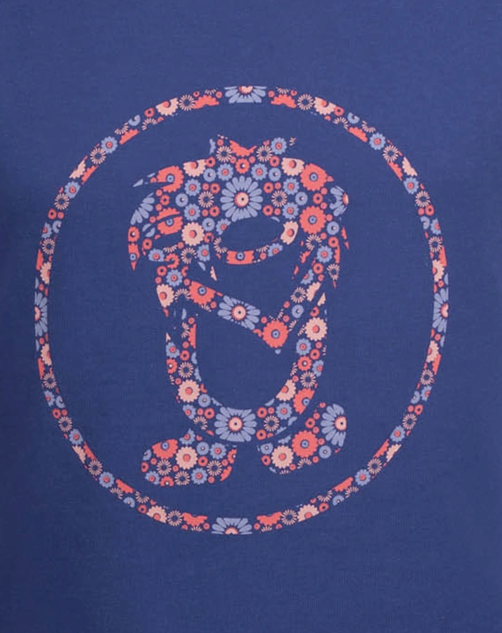 T-Shirt FLOWER TROLL Quick-Dry in dark purple/coral rose
