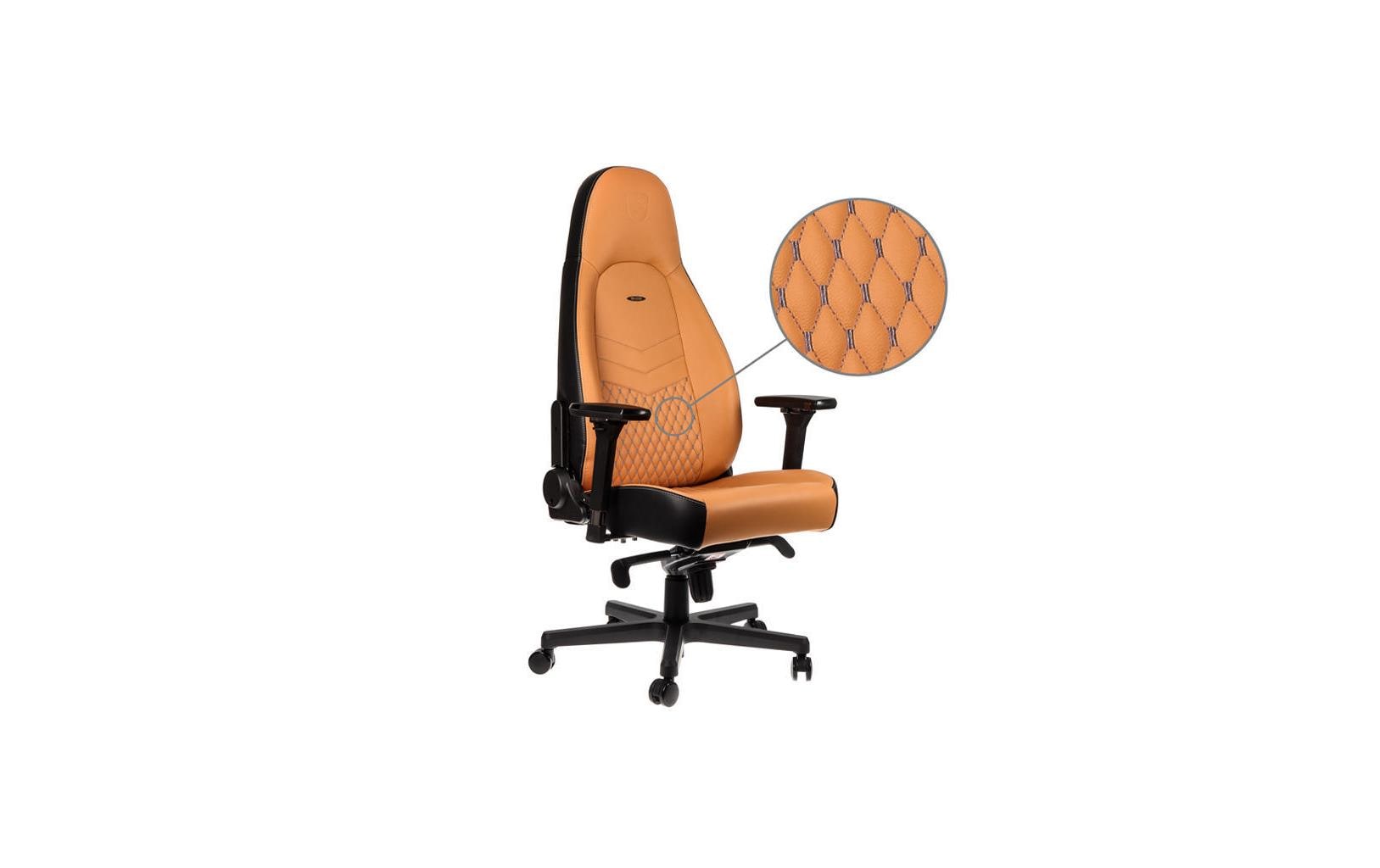 Gaming-Stuhl ICON Echtleder Cognac<br>Echtleder -Computersessel