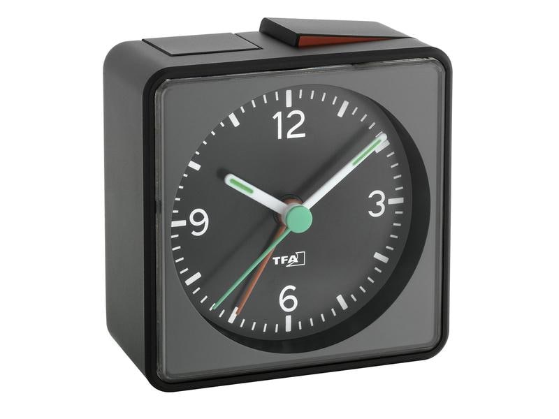 TFA Dostmann Klassischer Wecker Push Schwarz Analoger Wecker