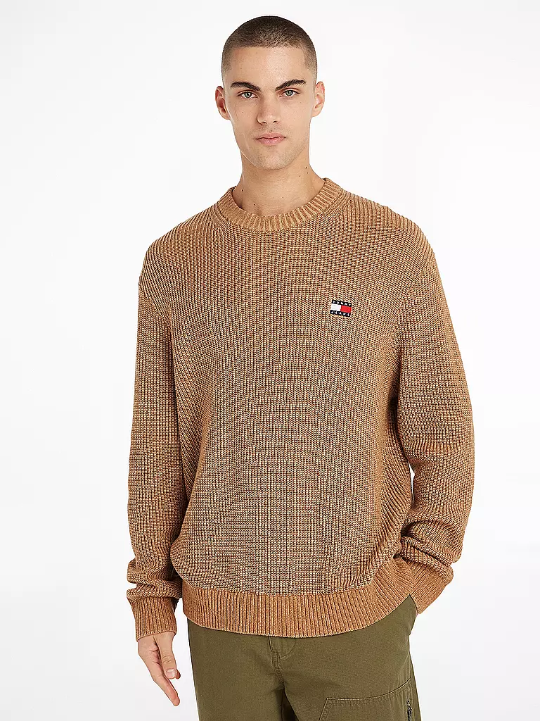 TOMMY JEANS Pullover hellbraun
