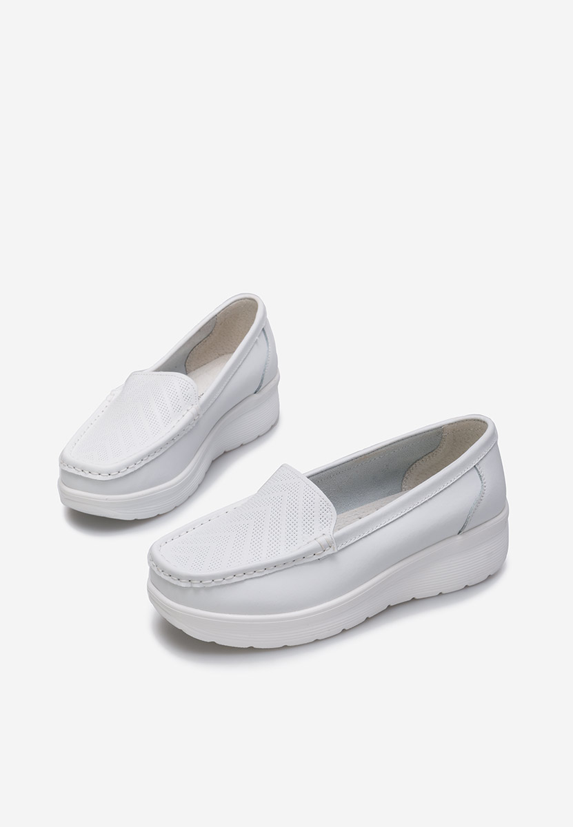 Mocassins femme en cuir blancs Ciela