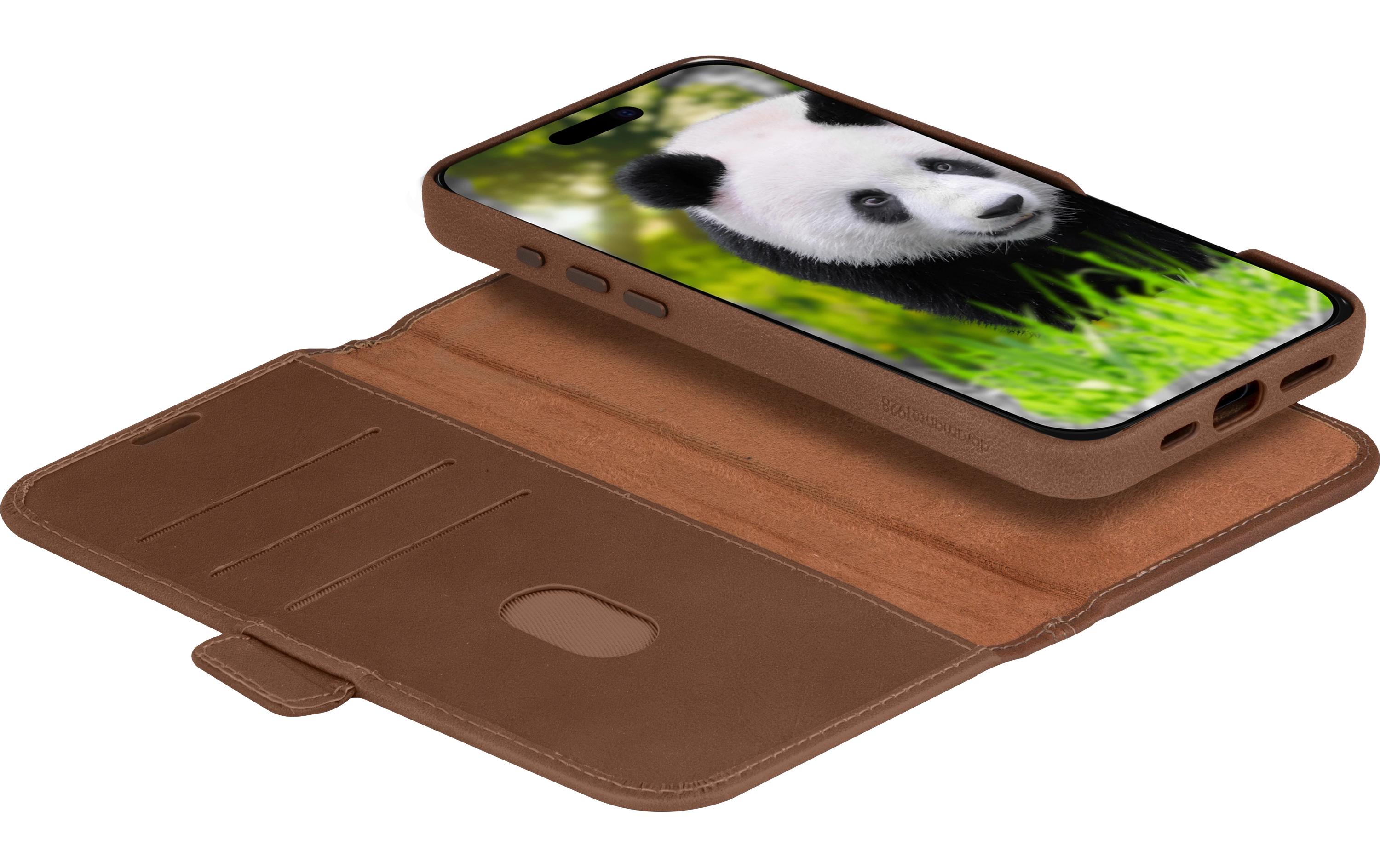 Book Cover Lynge iPhone 16 Pro BraunSchutzhülle für das Apple iPhone 16 Pro