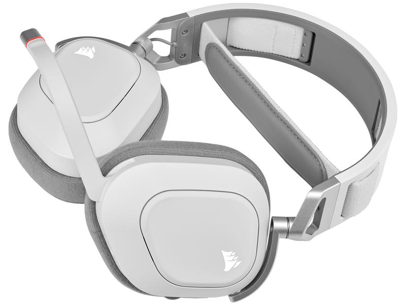 Corsair Headset HS80 RGB iCUE Weiss Kabelloses Surround-Sound Gaming-Headset