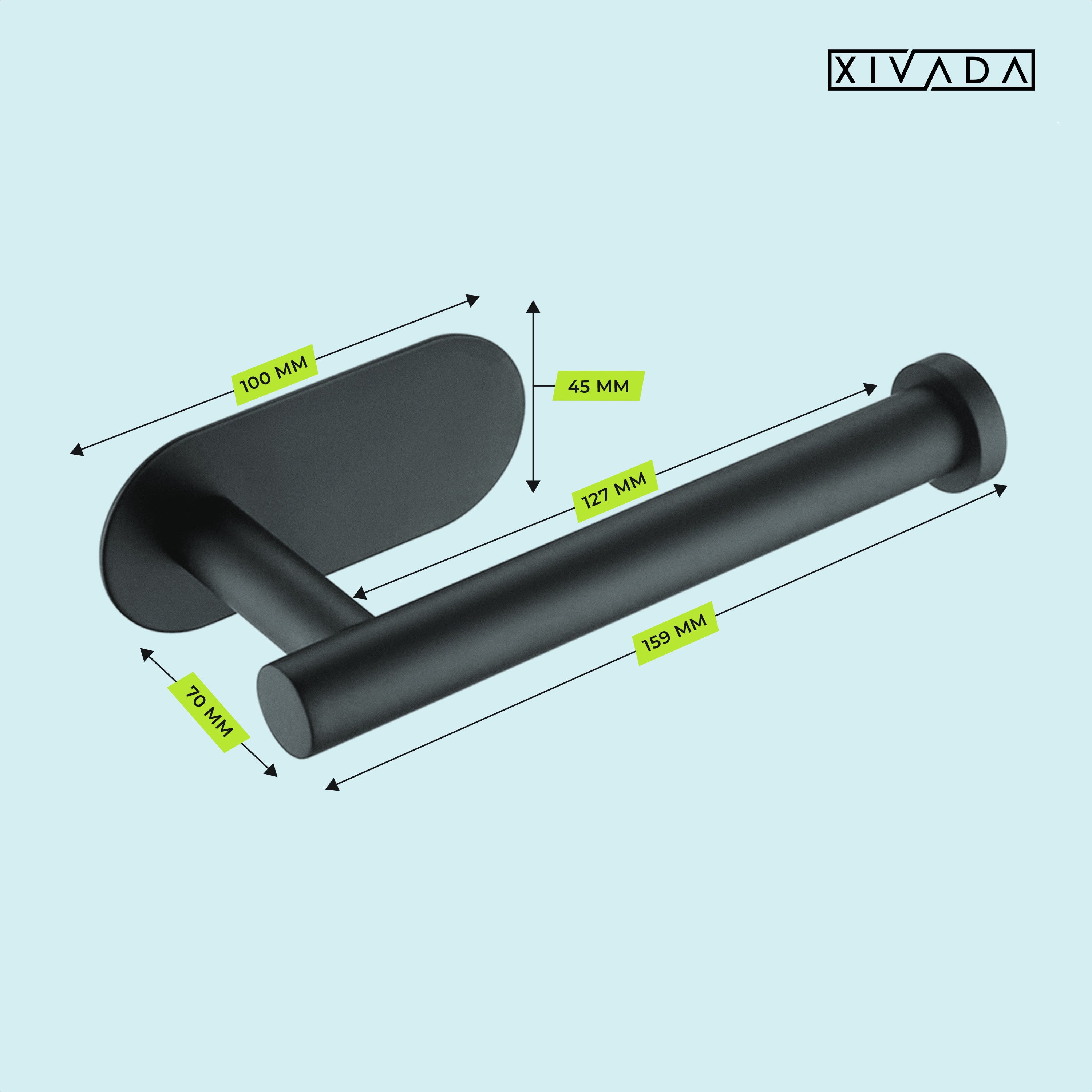 XIVADA Toiletset - Wc Rolhouder - Handdoekhaak - Toiletborstel - Zwart