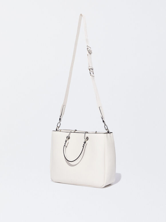 Bolsa de compras removível com alça - Branco-creme