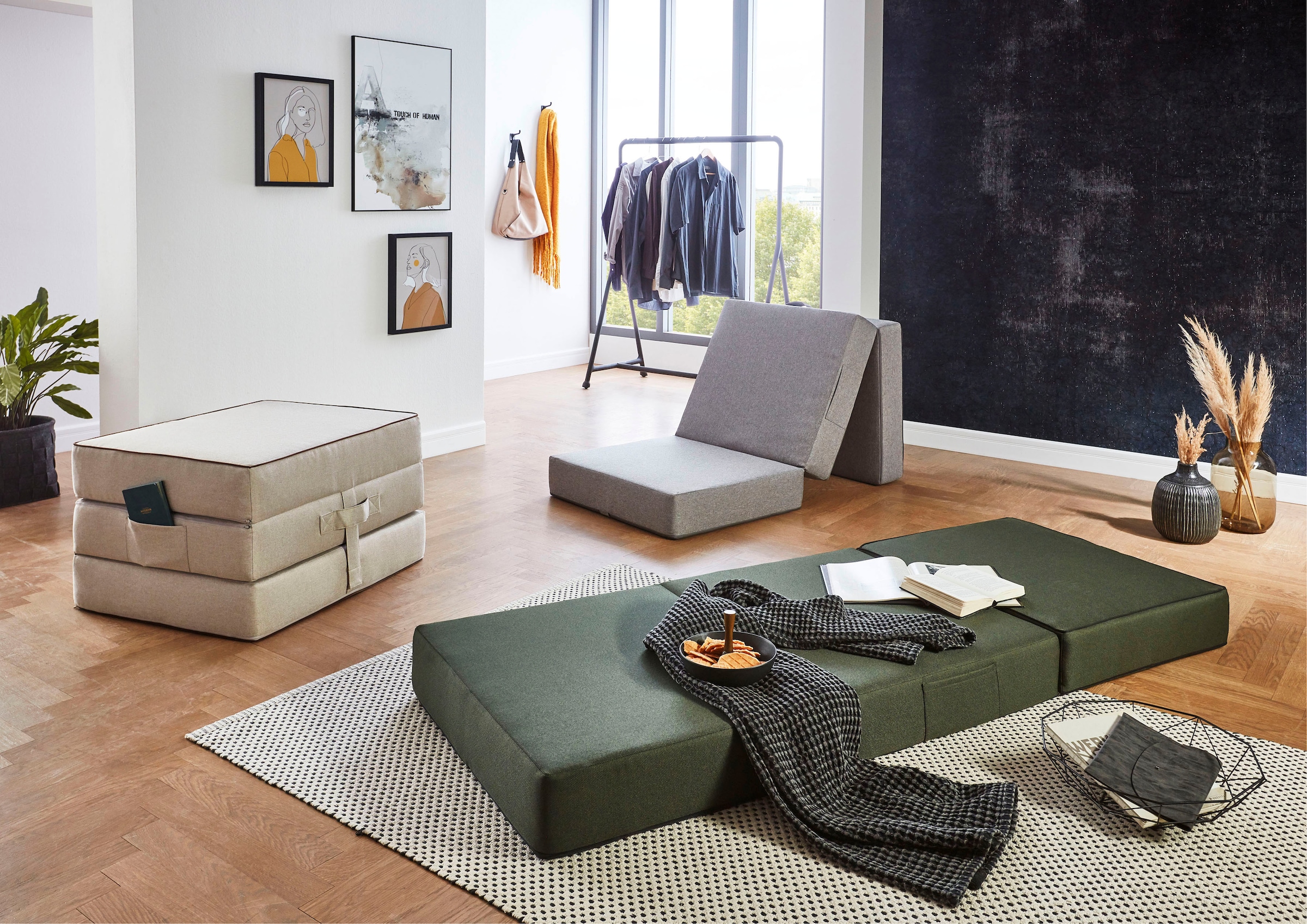 ATLANTIC home collection Sessel »Larry« Sessel als Faltmatratze mit Gästebettfunktion