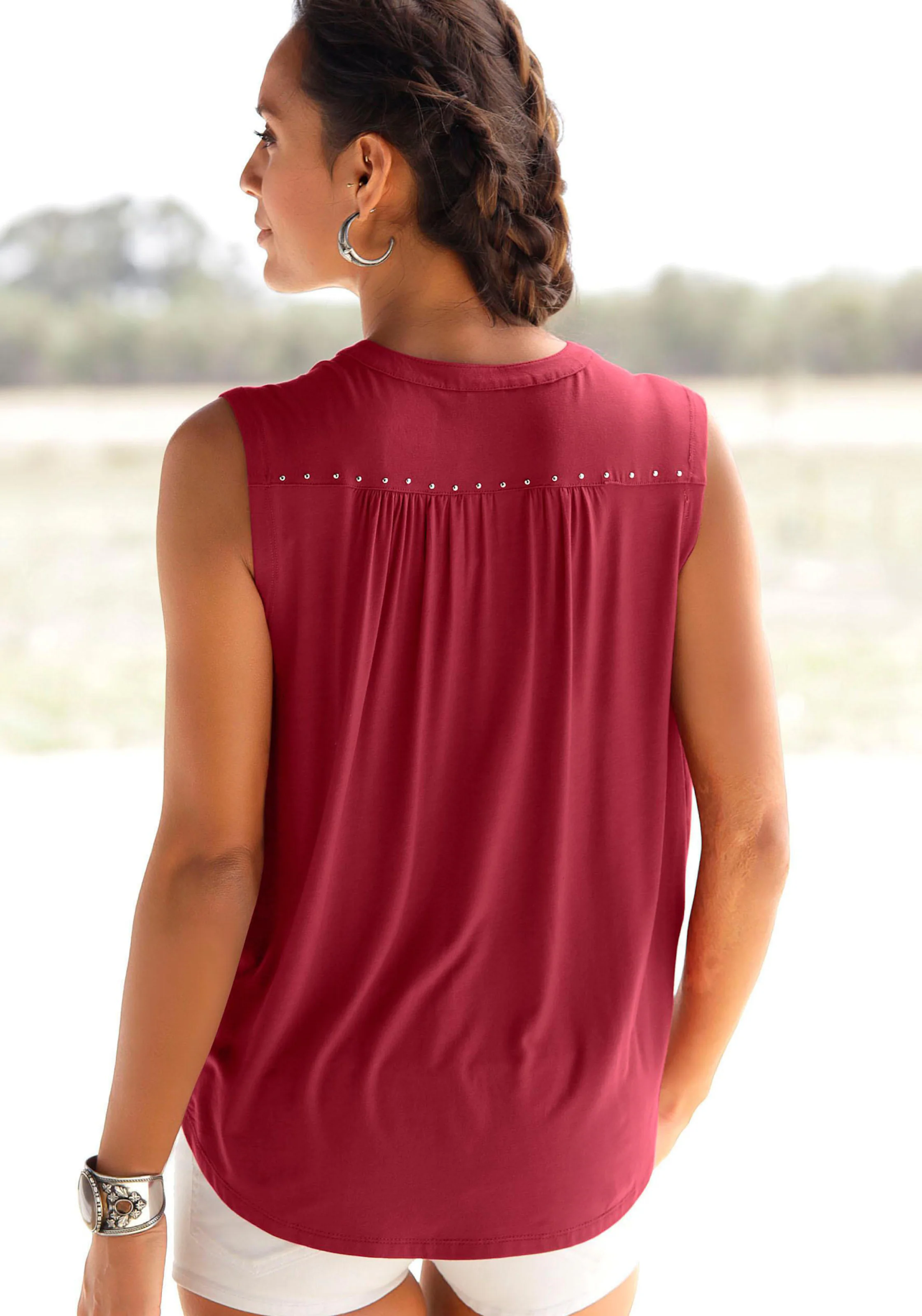 LASCANA Tanktop in dunkelrot