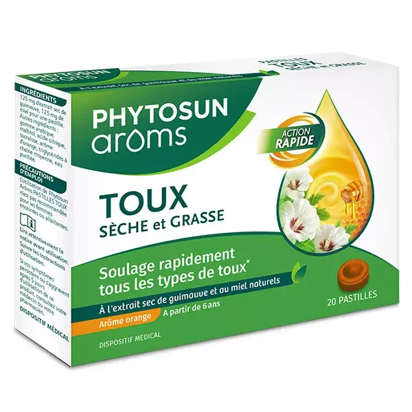 Pastilhas para tosse Phytosun Arôms, 20 pastilhas