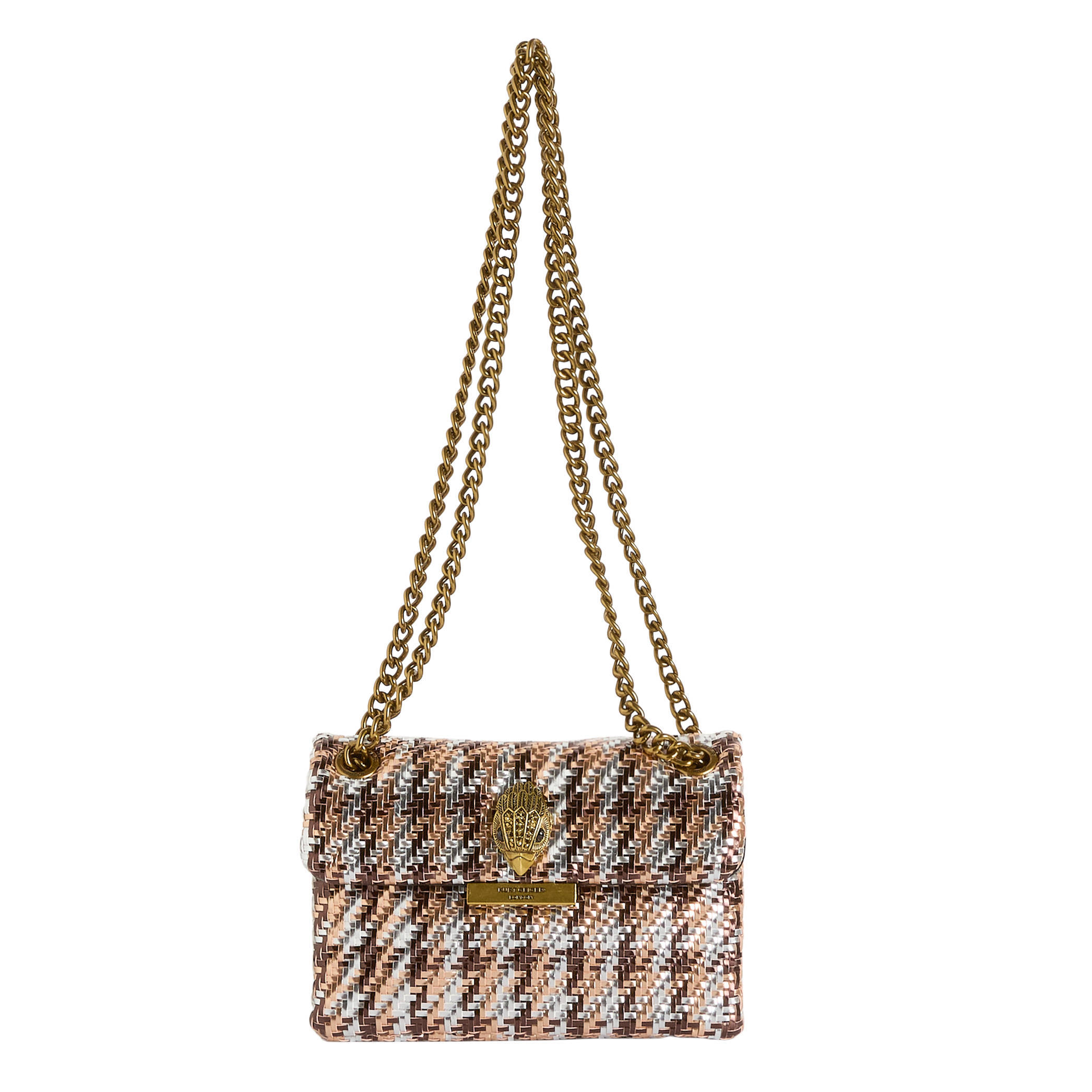 Kurt Geiger gevlochten crossbody tas Mini Kensington bronskleurig