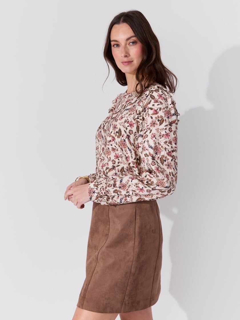 Kelsey bluse Mocha Mousse