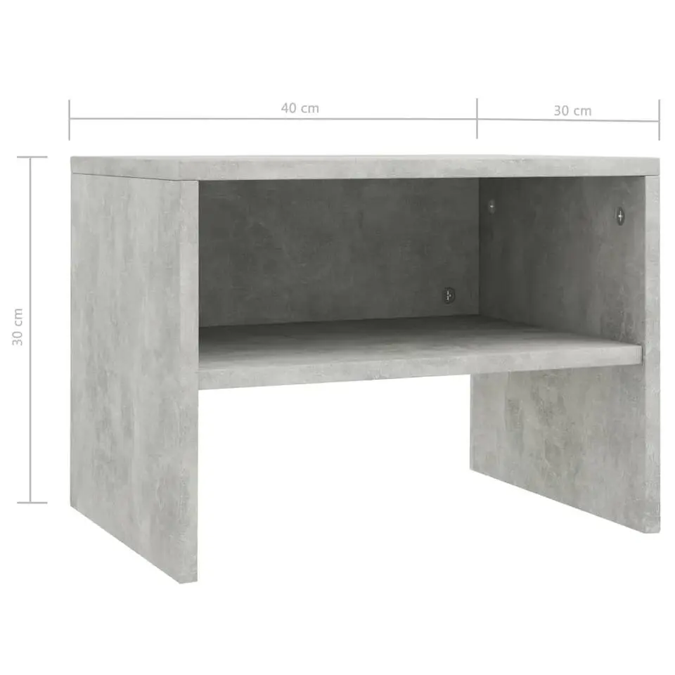 vidaXL - Nachtkastje - Grijs - Bewerkt hout