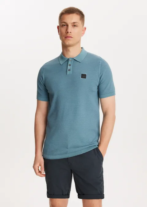 Gebreide polo viggo blauw (BLW.M)