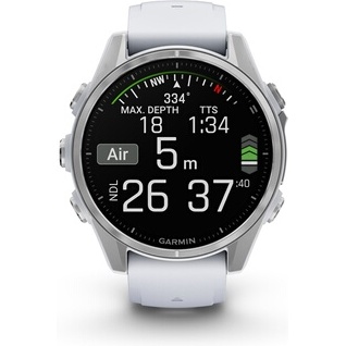 Montre connectée Garmin fenix 8 AMOLED 43mm Acier Silver avec bracelet blanc