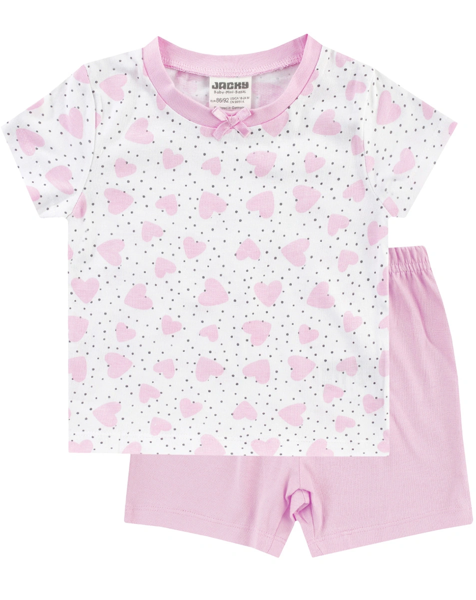 Schlafanzug HEARTS kurz in rosa