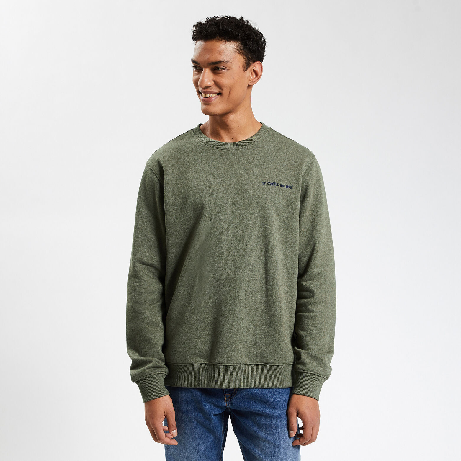 Sweat à col rond 100 % recyclé Vert clair