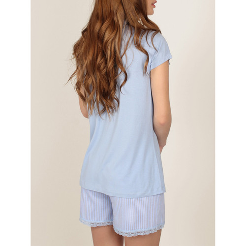 Admas - Fresco y suaveCamiseta de pijamas cortos Azul
