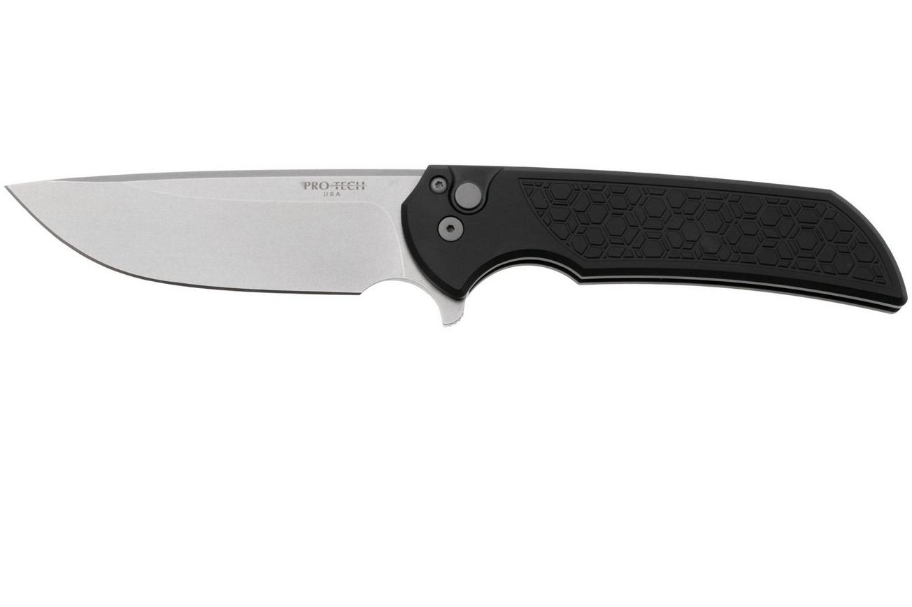Pro-Tech Mordax MX105-GRIDLOCK, Stonewashed MagnaCut, Black Gridlock Textured Aluminum, zakmes