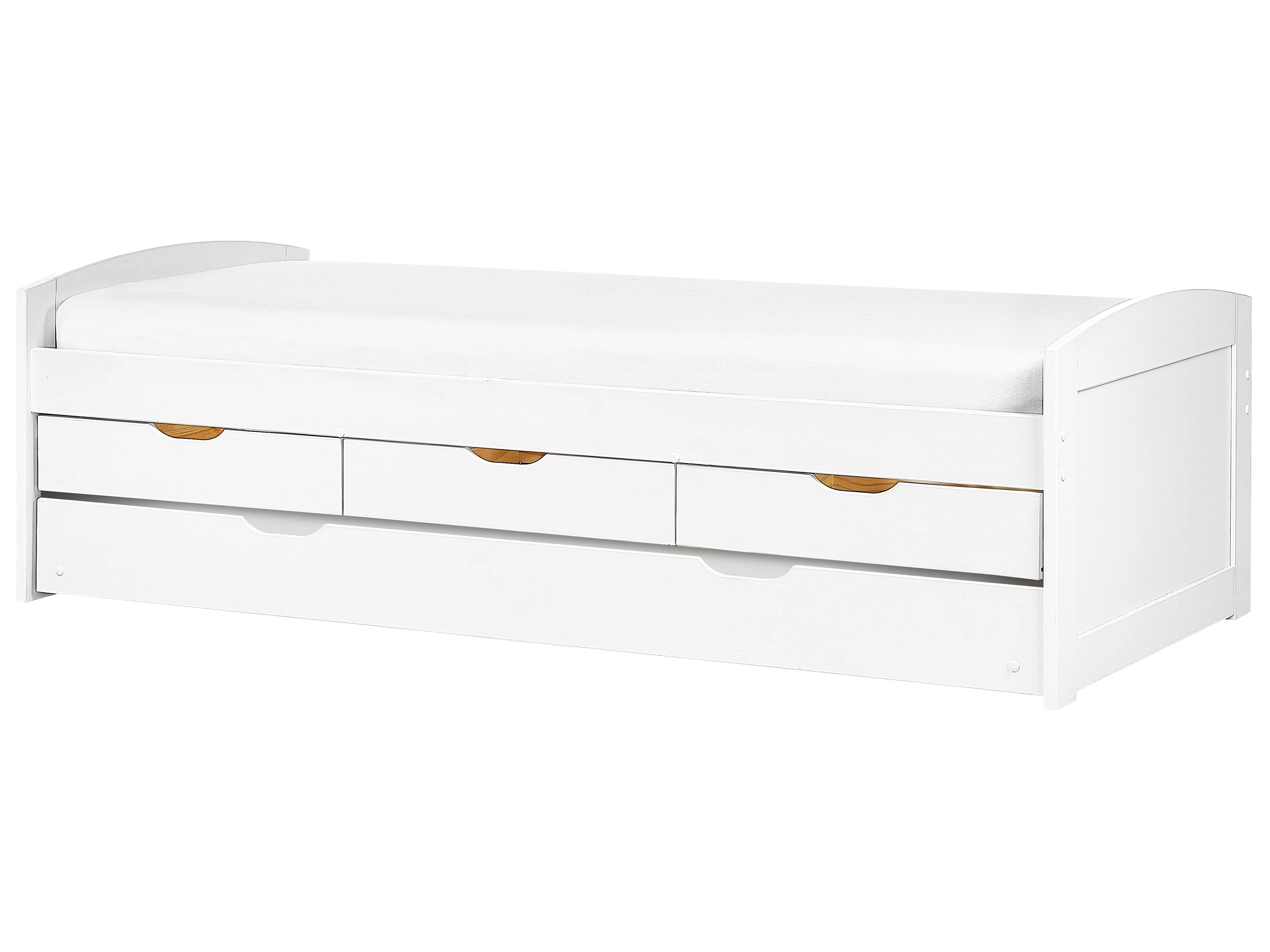 Onderschuifbed Dennenhout PETIVILLE 90 x 200 cm Wit