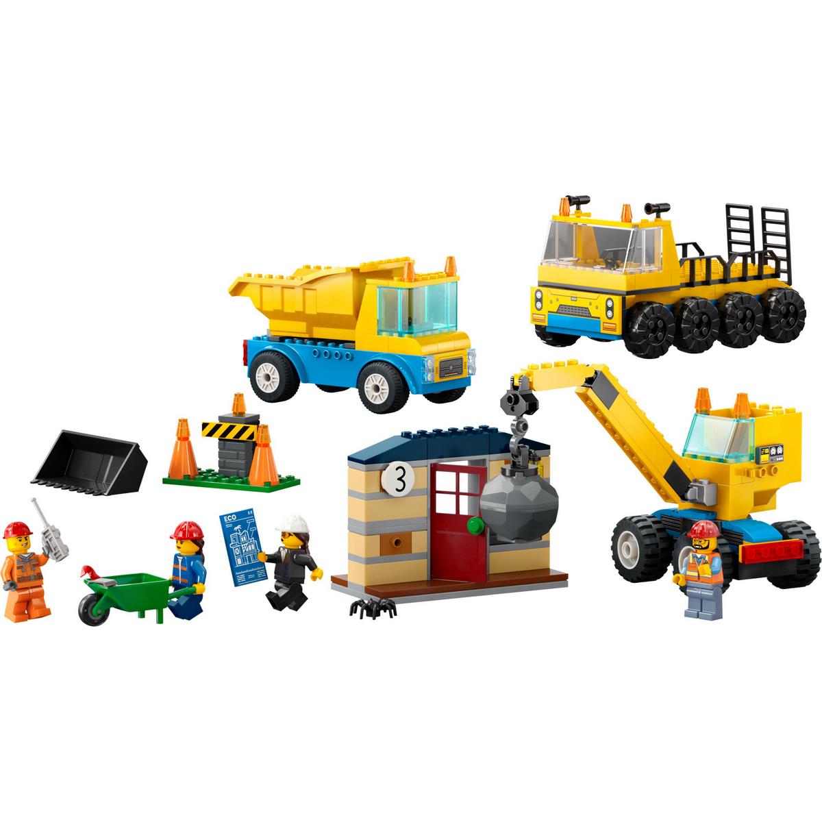 Camions de chantier et grue de démolition Lego City 60391