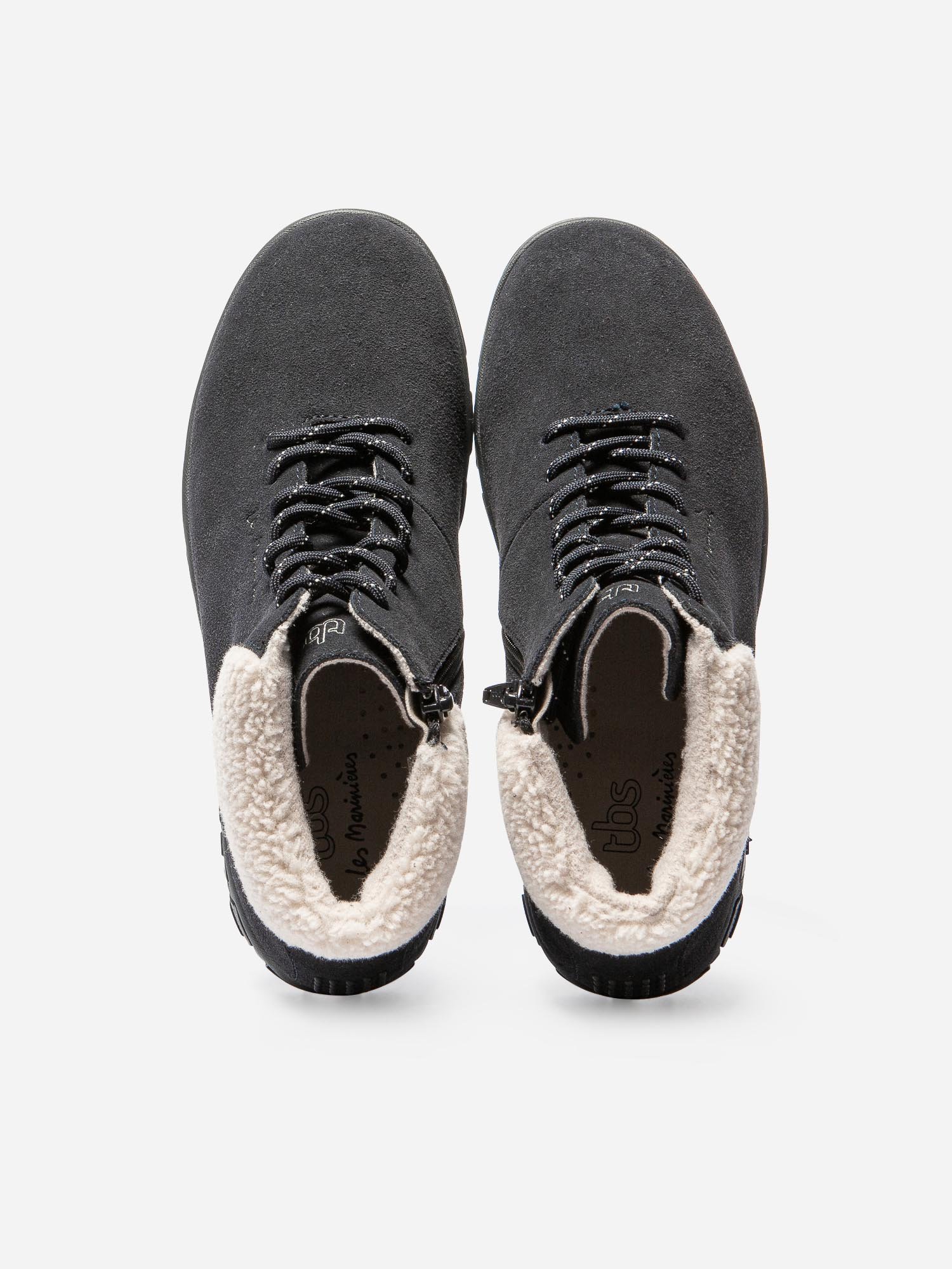 Boots Femme Doublée Feutrine Cuir Marine