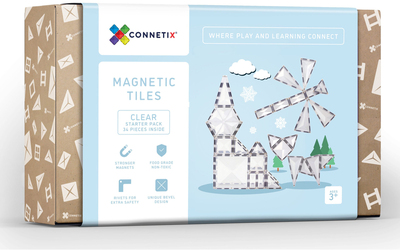 Connetix Magnetiske Byggeklosser Clear Startsett 34 Deler
