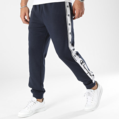 Pantalon Jogging A Bandes 218475 Bleu Marine