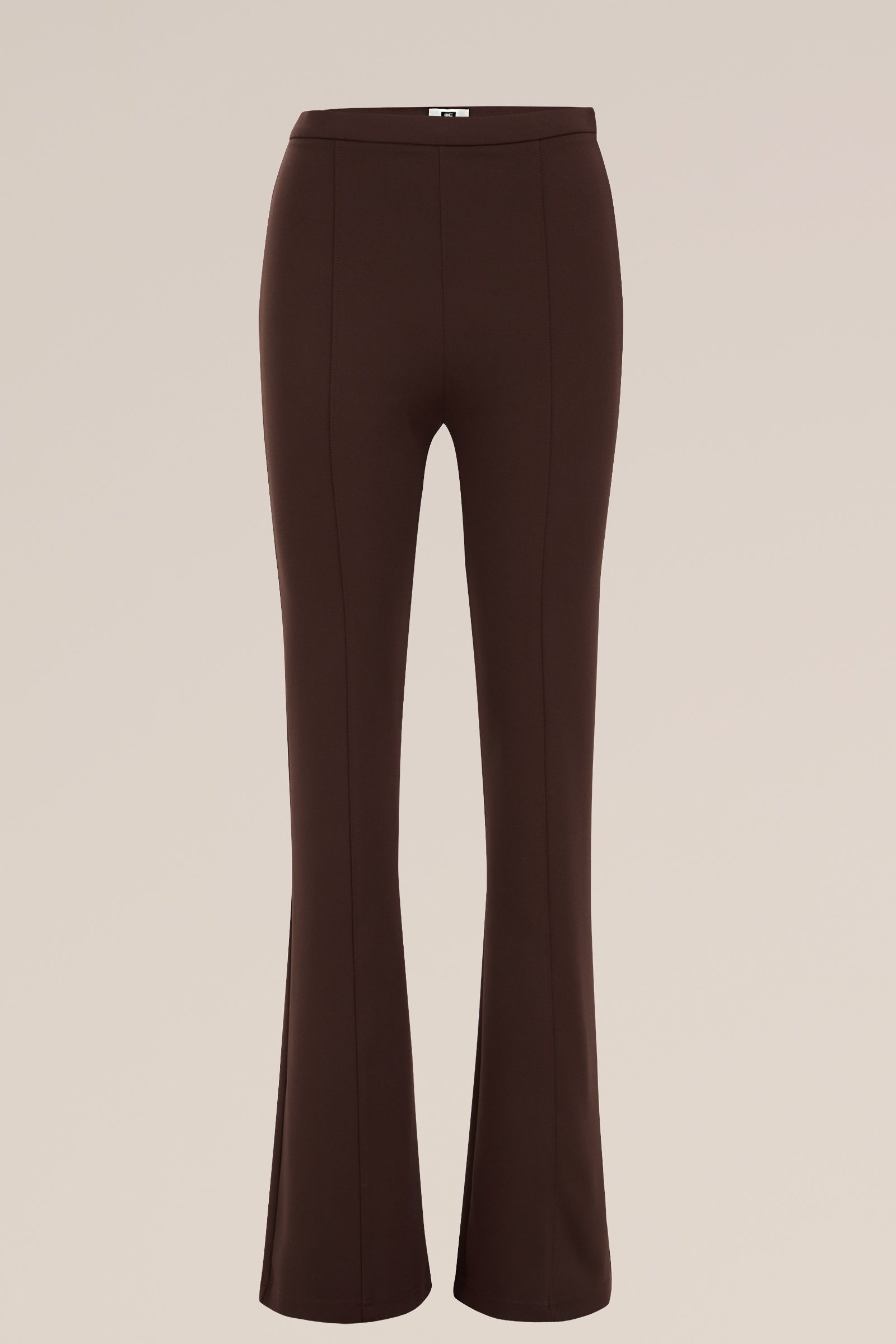 flared jersey broek WE Fashion Donkerbruin