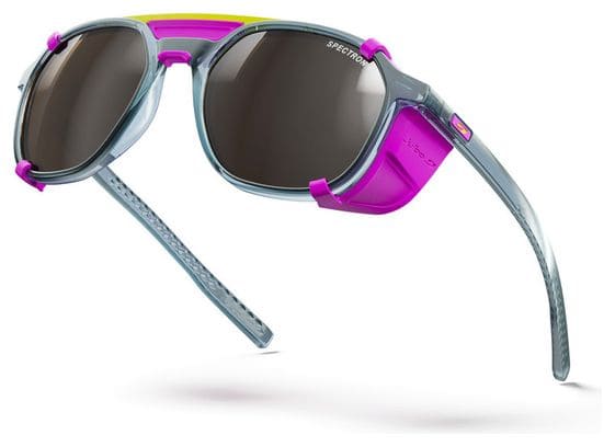 Lunettes Julbo Slack Cover - Spectron 4 - Bleu Translucide Brillant/Rose