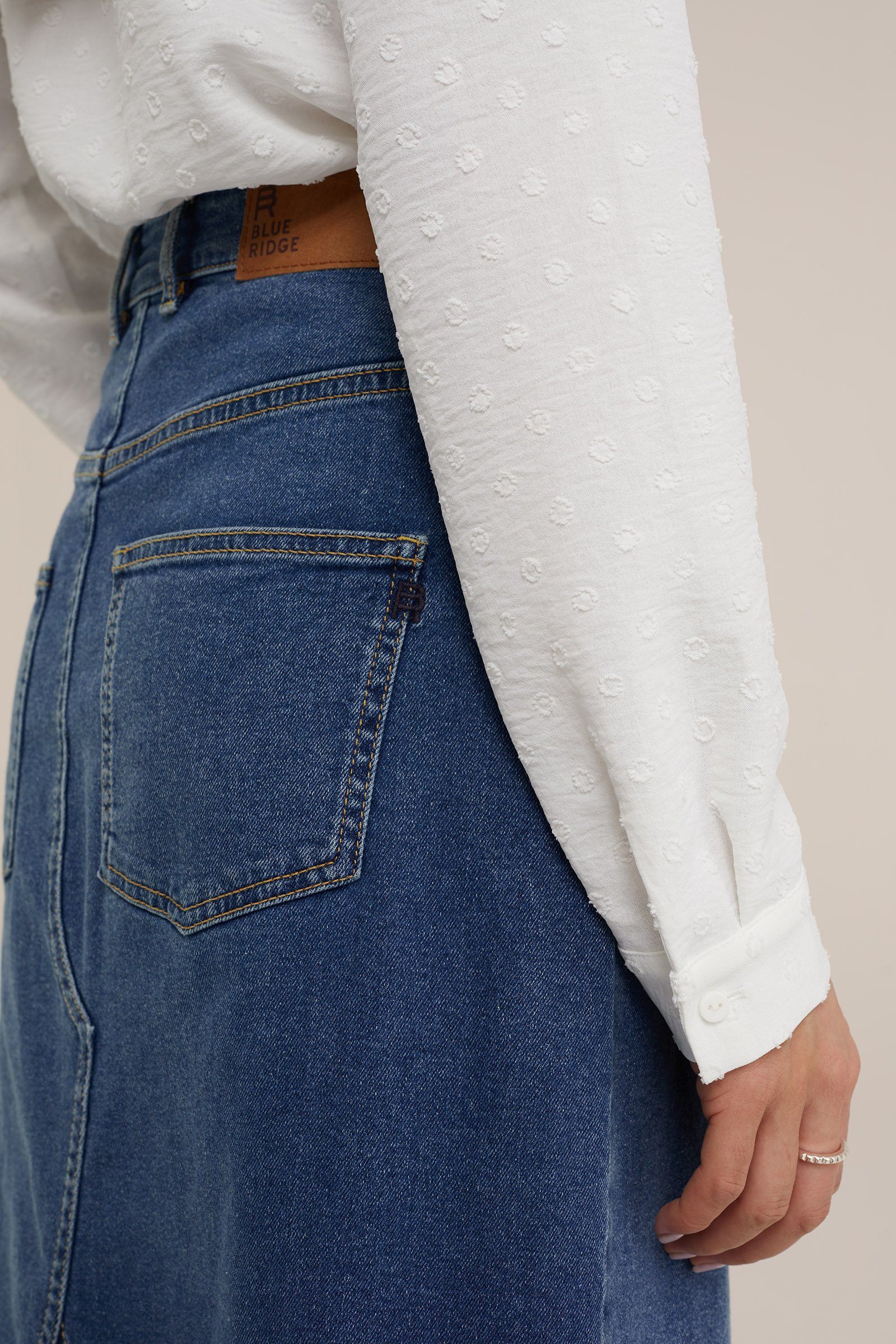 blouse met structuur WE Fashion Gebroken wit
