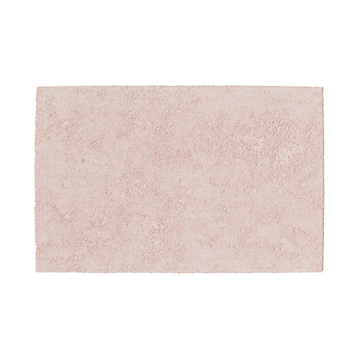 Tapis de bain rectangulaire GoodHome Koros coloris rose nude en coton L.80 x l.50 cm
