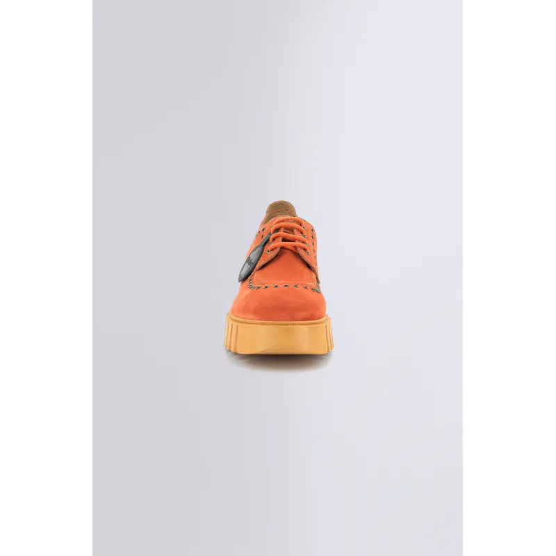 KICK FAMOUS ORANGE BRIQUE DERBIES Cuir Femme