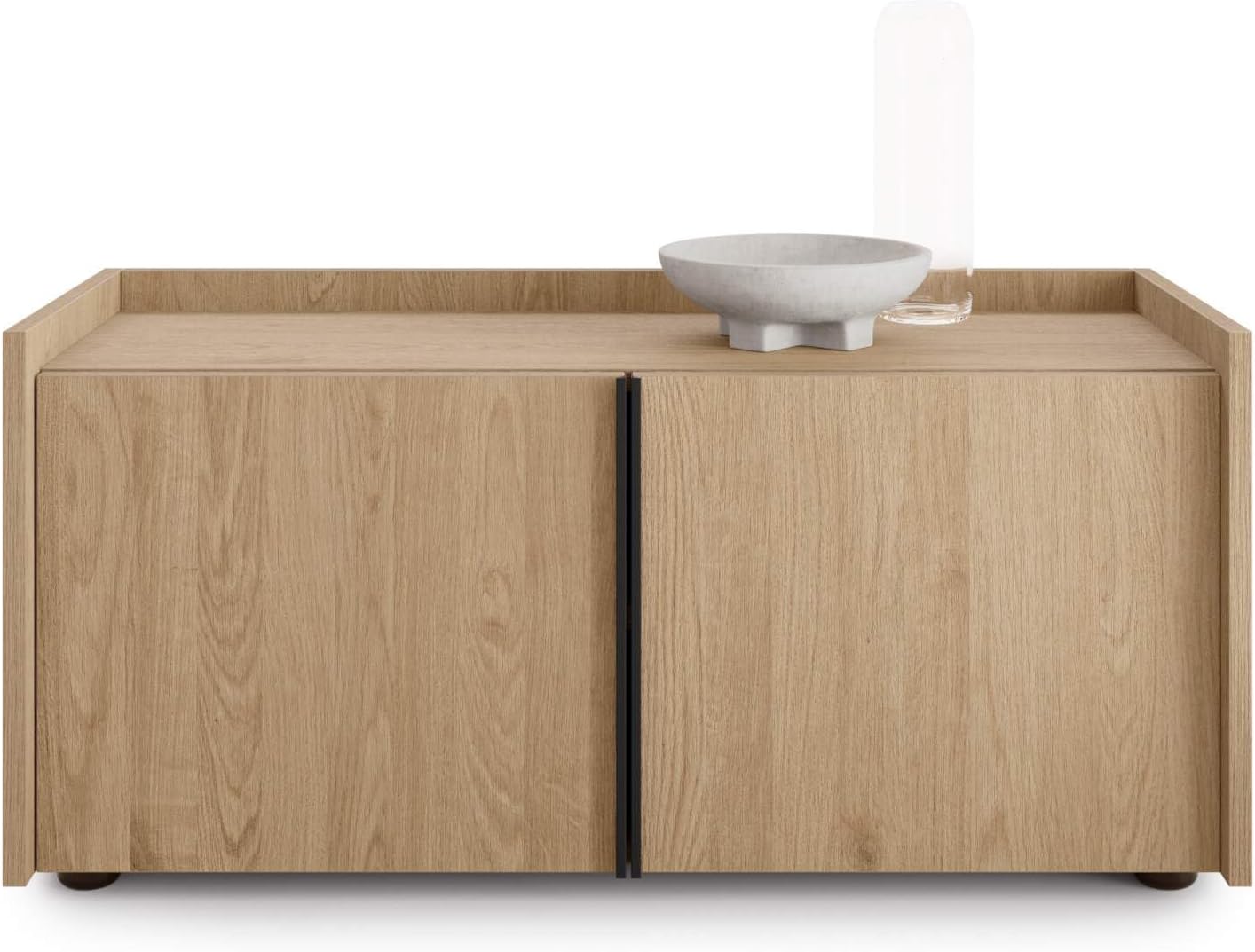 MOBILI FIVER, Lowboard Romina (93,6x36x44 cm), 2 Türen, Wildeiche, Made In Italy