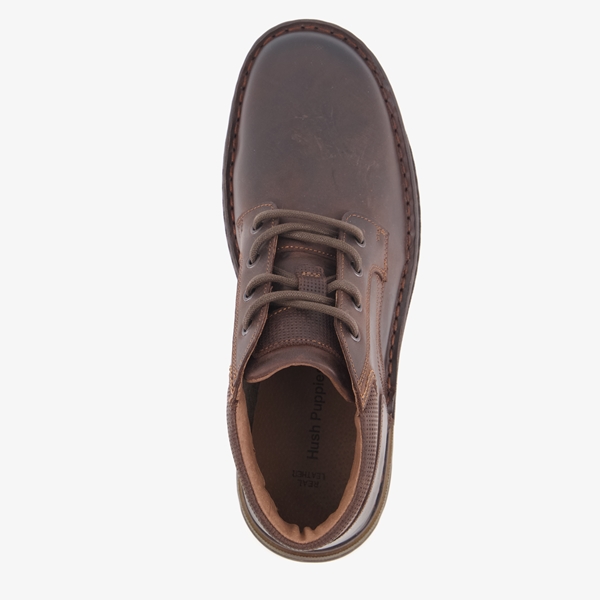 Hush Puppies leren heren veterboots donkerbruin